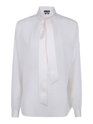 TOM FORD: Tops & Tank tops - Silk crepe de chine lavalliere tunic top