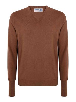 BALLANTYNE: Strickpullover mit V-Ausschnitt - V-Pullover - Braun