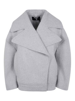 Balmain: cappotti corti - Caban in lana