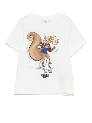 Fendi Jr: t-shirt - T-shirt in jersey stampato