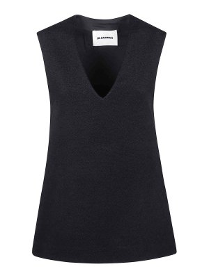 JIL SANDER: Top e canotte - Top senza maniche con scollo a V