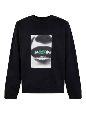 OAMC: crew necks - Loose Fit Crewneck Smile Print