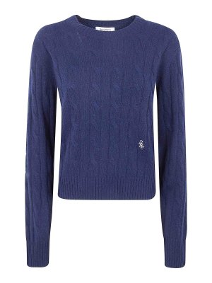 SPORTY & RICH: maglia collo rotondo - Maglione in cashmere a trecce Src