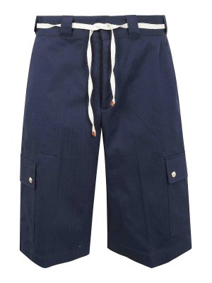 DRÔLE DE MONSIEUR: Trousers Shorts - Le Short Workwear Chevron