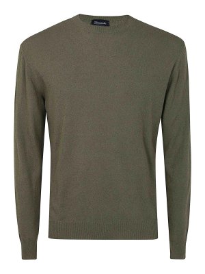 DRUMOHR: Strickpullover mit Rundhalsausschnitt - Rundhalspullover - Grün