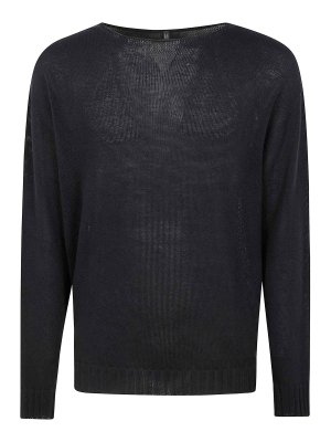 MD75: Strickpullover mit Rundhalsausschnitt - Rundhalspullover - Blau