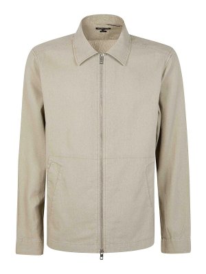 MICHAEL KORS: casual jackets - Long Sleeves Linen Cotton Jacket