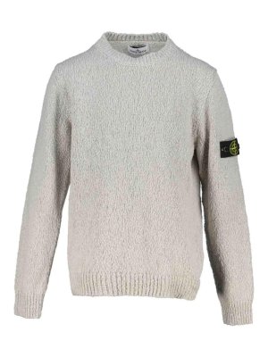 Stone Island Junior: Strickpullover mit Rundhalsausschnitt - Rundhalspullover - Grau