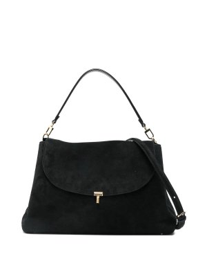 TOTEME: cross body bags - T-Lock Suede Satchel Bag