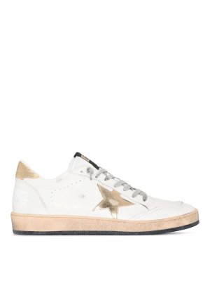 GOLDEN GOOSE: trainers - Leather Upper Laminated Star Sneakers