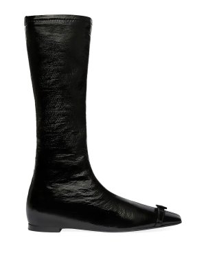 Courreges: boots - Flat Buckle Vinyl Boots