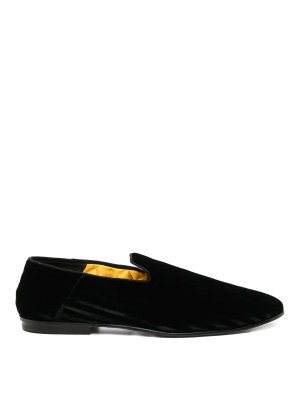 TOM FORD: Loafers & Slippers - Stripes Velvet Formal Loafer