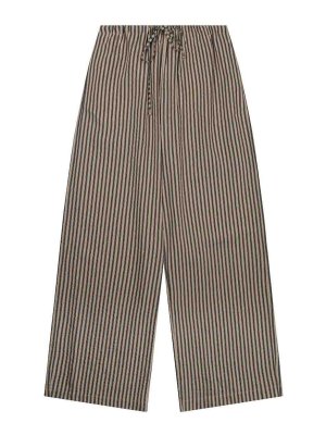 ALYSI: casual trousers - Wide striped trousers