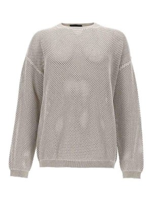 FABIANA FILIPPI: Strickpullover mit Rundhalsausschnitt - Rundhalspullover - Grau