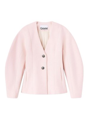 GANNI: Blazer - Blazer - Color Carne Y Neutral