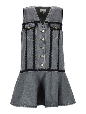 GANNI: Vestidos cortos - Vestido Corto - Negro