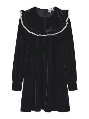 GANNI: ショートドレス - ショートドレス - 黒