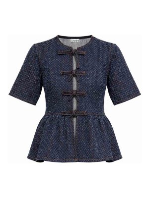 GANNI: Tops und Tank Tops - Top - Blau