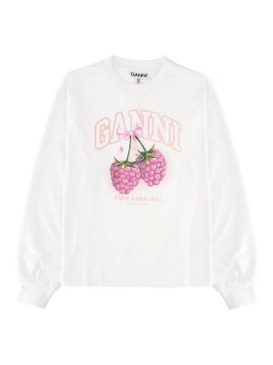 GANNI: T-shirts - T-Shirt - Weiß