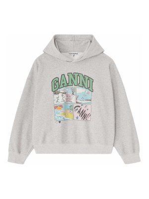 GANNI: Sudaderas y suéteres - Sudadera - Gris