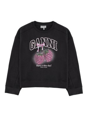GANNI: maglia collo rotondo - Felpa Lampone