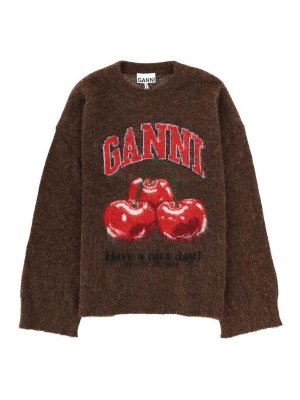GANNI: クルーネック - クルーネック - ブラウン