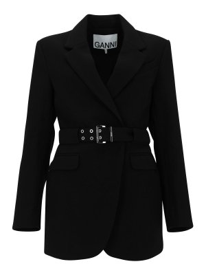 GANNI: Blazer - Blazer - Schwarz