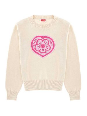 KENZO: Strickpullover mit Rundhalsausschnitt - Rundhalspullover - Hellrosa