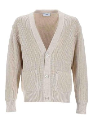 LARDINI: Suéteres con cuello pico - Suéter Cuello Redondo - Beis