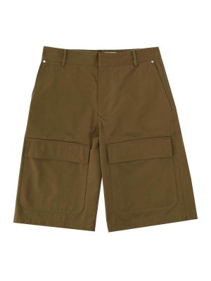 m.s.g.m.: pantaloni shorts - Shorts In Cotone Con Patch Logo