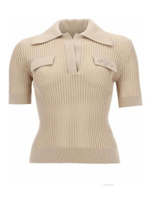 PATOU: shirts - Embroidered Cotton Polo Shirt