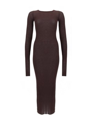 RICK OWENS: maxi dresses - Long-Sleeved Midi Dress