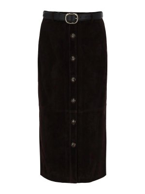 Self Portrait: gonne al ginocchio  e longuette - Suede Midi Skirt