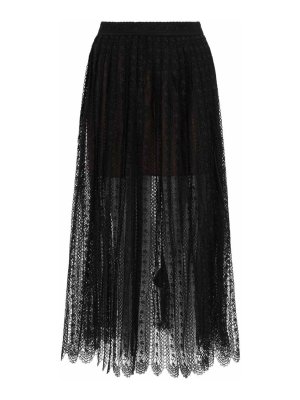 Self Portrait: gonne al ginocchio  e longuette - Lace Midi Skirt