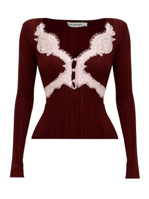 Self Portrait: Tops y camisetas sin mangas - Top - Rojo Oscuro