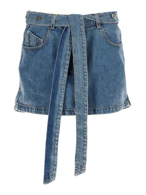 The Attico: minigonne - Gonna Di Jeans Con Cintura