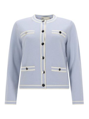 TORY BURCH: Pull col rond - Pull Col Rond - Bleu