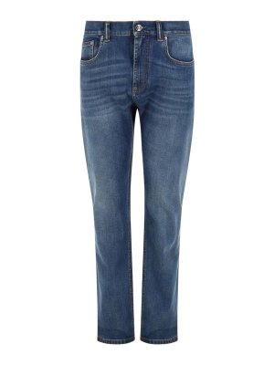 VERSACE: skinny jeans - Jeans In Denim Di Cotone
