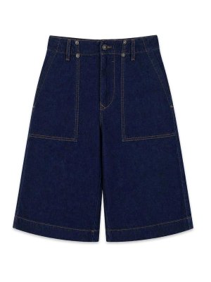Versace Jeans Couture: pantaloni shorts - Shorts In Denim Di Cotone