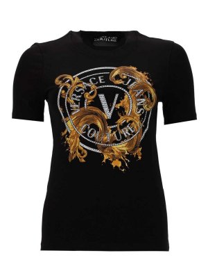 Versace Jeans Couture: T-shirts - T-Shirt - Schwarz