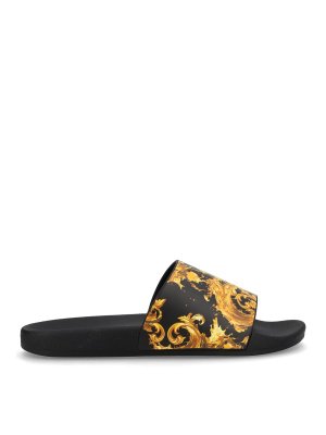 Versace Jeans Couture: flat shoes - Slides With Print
