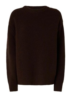 Pinko: Strickpullover mit Rundhalsausschnitt - Rundhalspullover - Braun