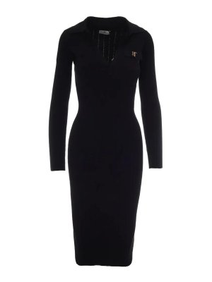 ELISABETTA FRANCHI: abiti lunghi - Abito Di Maglia Nero
