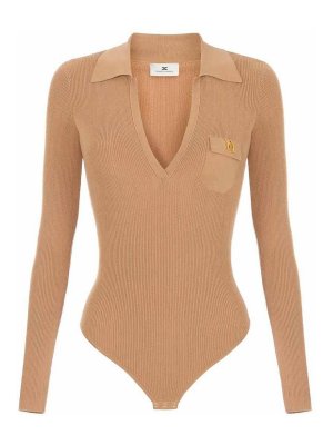 ELISABETTA FRANCHI: Top e canotte - Body Tricot Pelle