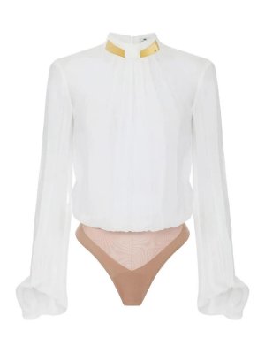 ELISABETTA FRANCHI: shirts - Ivory Bodysuit Shirt