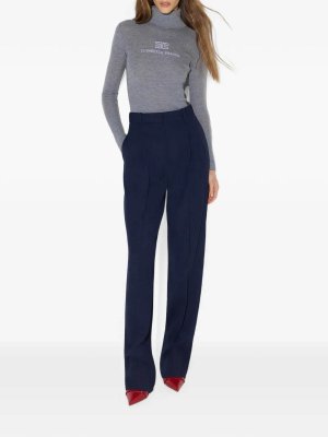 ELISABETTA FRANCHI: Turtlenecks & Polo necks - Melange Grey/Ivory Tricot Sweater
