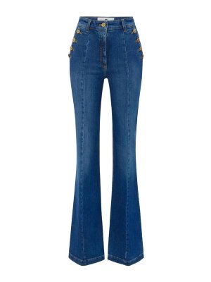 ELISABETTA FRANCHI: jeans a zampa - Pantalone Mod Jeans Blu Vintage