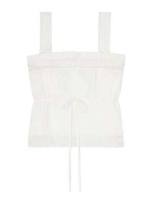 GANNI: Tops y camisetas sin mangas - Top - Blanco