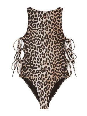 GANNI: Maillots une pièce  - Maillot De Bain - Imprimé Animal