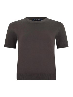S MAX MARA: Strickpullover mit Rundhalsausschnitt - Rundhalspullover - Grau